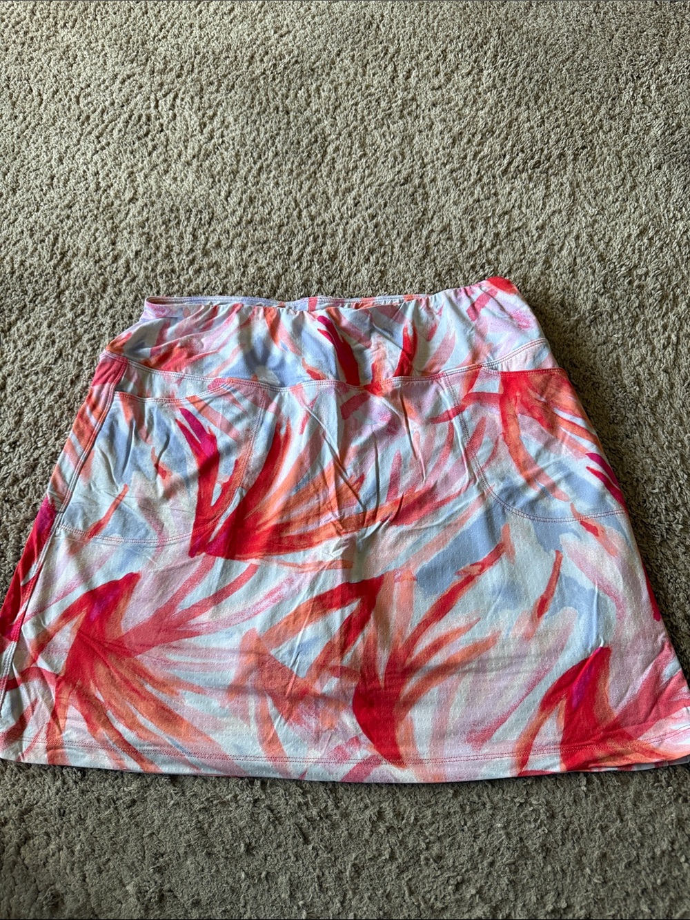 Tribal Sport Women’s Floral Brushstroke Active Skort - Coral Pink
